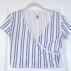 striped blue and white t-shirt